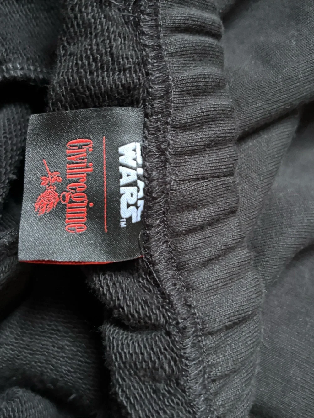Star Wars Black Tag with White Logo and Red Accents